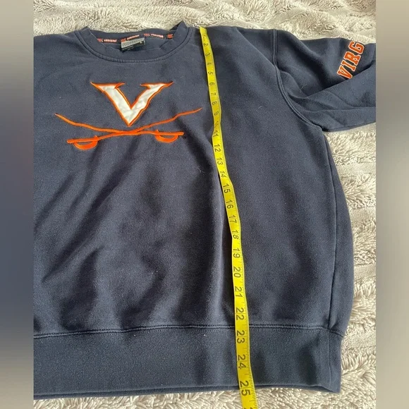 Colosseum Navy and Orange UVA Virginia Cavaliers Crewneck Sweater size Large - Picture 8 of 8